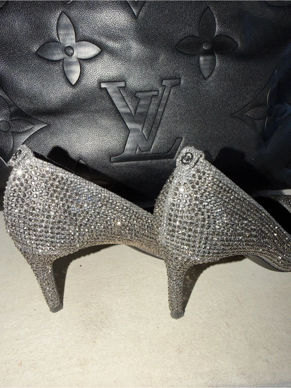Michael Kors Silver Crystal Pointed Toe Heels